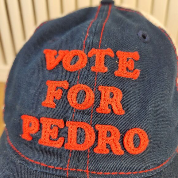 VTG Vote For Pedro Napoleon Dynamite 2005 Bio Domes Hat Cap Blue Red Movie Retro - Picture 3 of 10